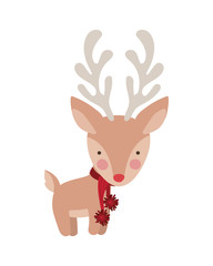 happy merry christmas reindeer animal character