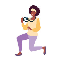Woman taking picture vector design