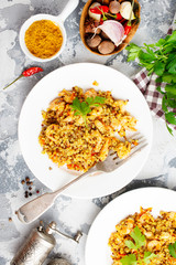 bulgur with seafood