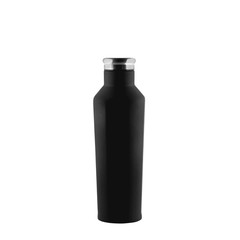 Black matte thermos isolated on white background