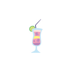 glass with refreshing drink on white background