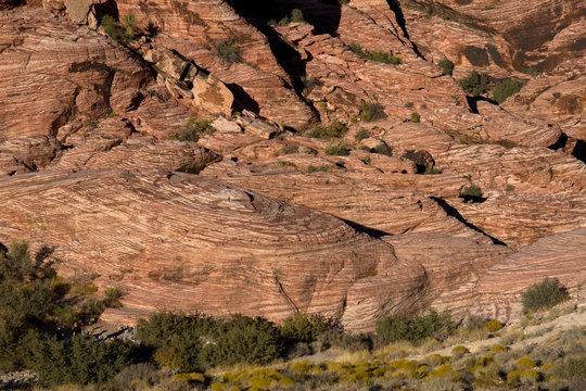 Red Aztec Sandstone cliffs in Red Rock Canyon National Conservation Area in Nevada