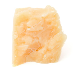 One parmesan cheese shred isolated on white background cutout