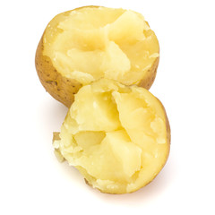 boiled peeled potatoes isolated on white background cutout