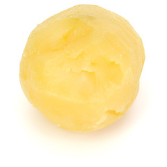 one boiled peeled potato isolated on white background cutout