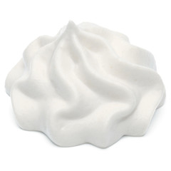 Whipped cream swirl  isolated on white background cutout
