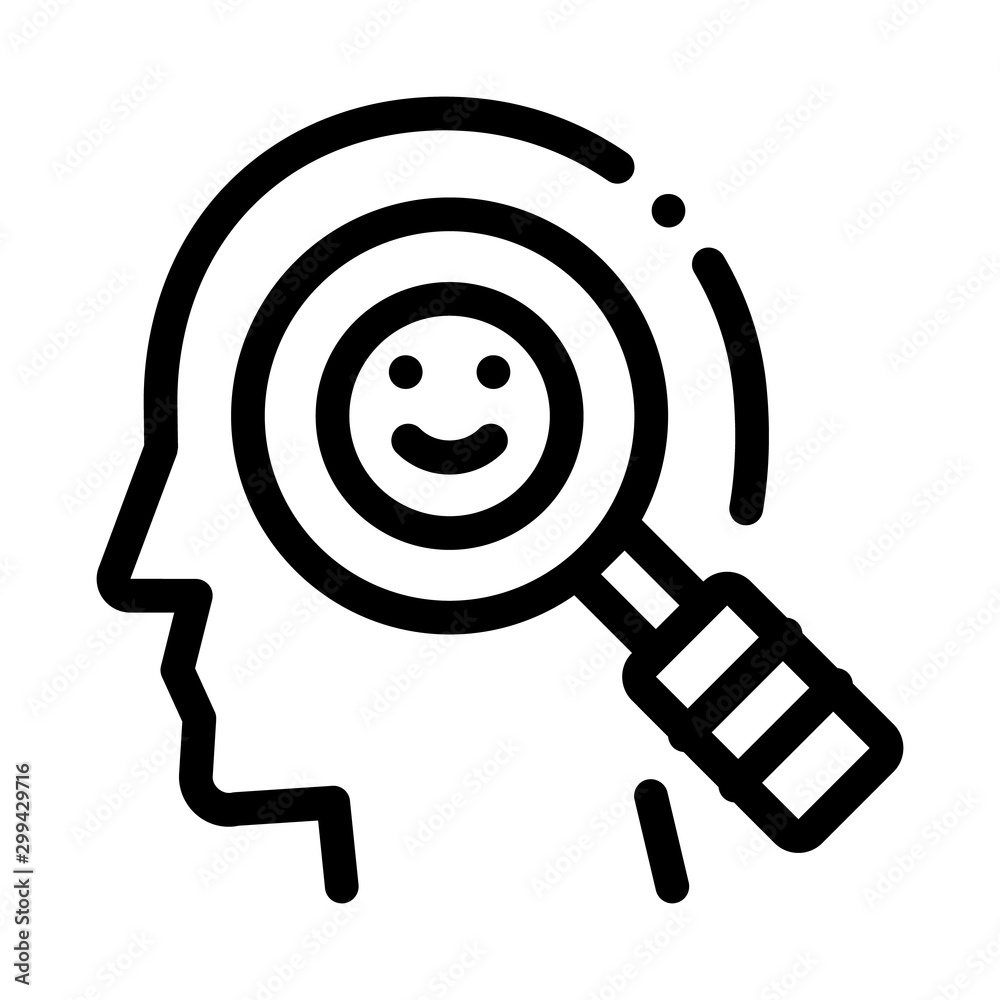 Poster optimistic way of thinking biohacking icon vector thin line. contour illustration