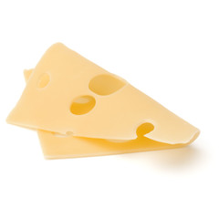  one Cheese slice isolated on white background