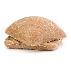 sliced Ciabatta bread isolated on white background cut out
