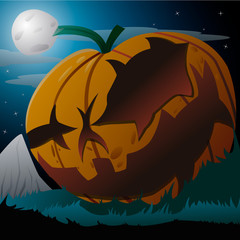 Naklejka premium Calabaza de Halloween