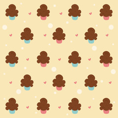 Fototapeta premium Cute muffin seamless pattern. Fun vector illustration!