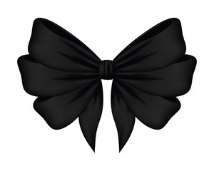 black bow ribbon decorative icon