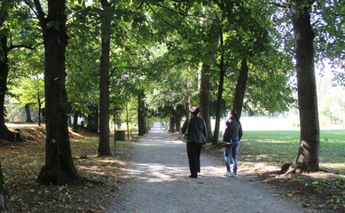 Camminare nel parco in autunno