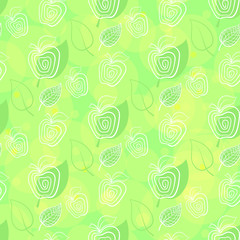 Fresh apple. Seamless pattern.