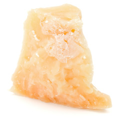 One parmesan cheese shred isolated on white background cutout