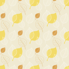 Seamless Autumn pattern,abstract yellow leaf,leaf fall,defoliati