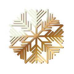 happy merry christmas snowflake gold