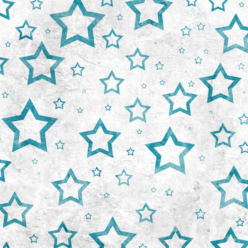 White background with blue stars and texture in old vintage patriotic design
