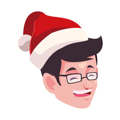 Man with santas hat vector design