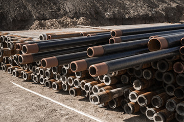 Pipes in the oil industry. Oil industry