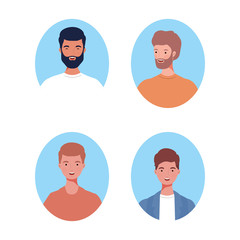 group of young men avatars characters