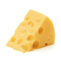 Cheese block isolated on white background cutout