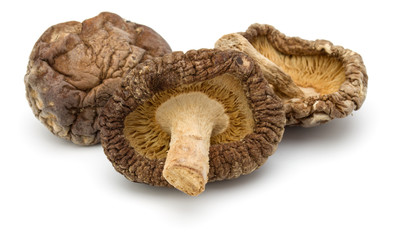 Dried Shiitake Mushroom isolated on white background