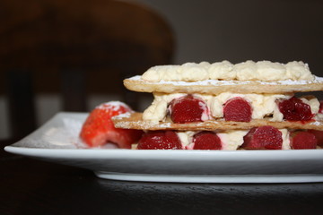 Strawberry rhubarb pastry dessert