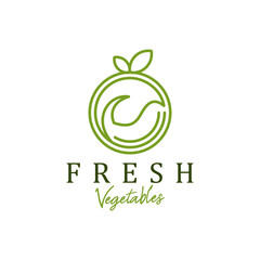 Organic farming logo design - eco nature green leaf planting tree farm agricultural 