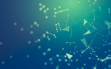 Abstract background. Molecules technology with polygonal shapes, connecting dots and lines....