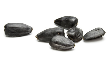 Sunflower seeds  isolated on white background close up