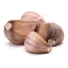 garlic cloves isolated on white background cutout