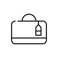 suitcase with tag tourism travel thick line