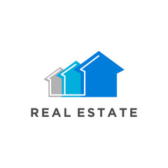 Real estate building logo - house building contractor identity window roof home improvement