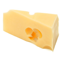 Cubes of cheese. Cheese block isolated on white background cutout