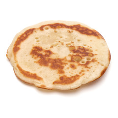 One pancake isolated on white background cutout.