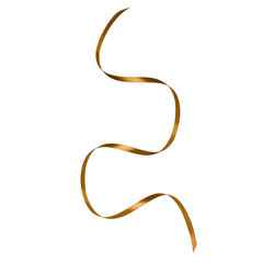 Shiny satin ribbon in brown color isolated on white background close up .Ribbon image for decoration design.