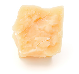 One parmesan cheese shred isolated on white background cutout