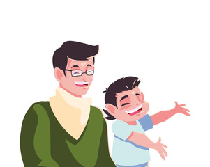 Father with son vector design