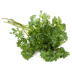 parsley leaves bunch isolated on white background cutout