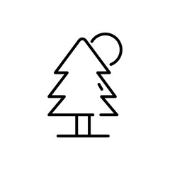 Fototapeta premium pine tree sun tourism travel thick line