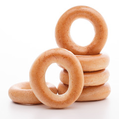 bread ring or baranka  isolated on white background cutout