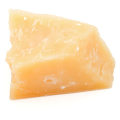 One parmesan cheese shred isolated on white background cutout