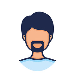 head man face with beard avatar character