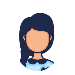 head woman face with horsetail style character