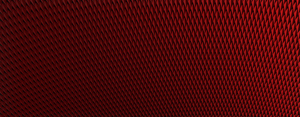 3d ILLUSTRATION, of abstract background, RED METAL MESHES texture, wide panoramic for wallpaper