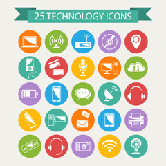 Technology icons set