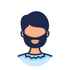 head man face with beard avatar character