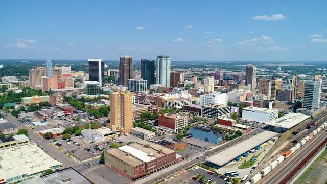 Birmingham, Alabama, USA Downtown Drone Skyline Aerial