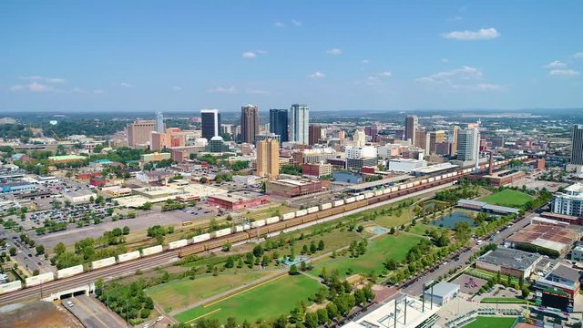 Birmingham, Alabama, USA Downtown Drone Aerial